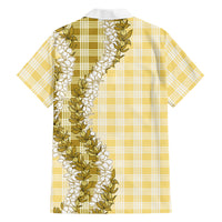 Yellow Hawaii Palaka Family Matching Puletasi and Hawaiian Shirt Hawaiian Honohono Lei LT05 - Polynesian Pride