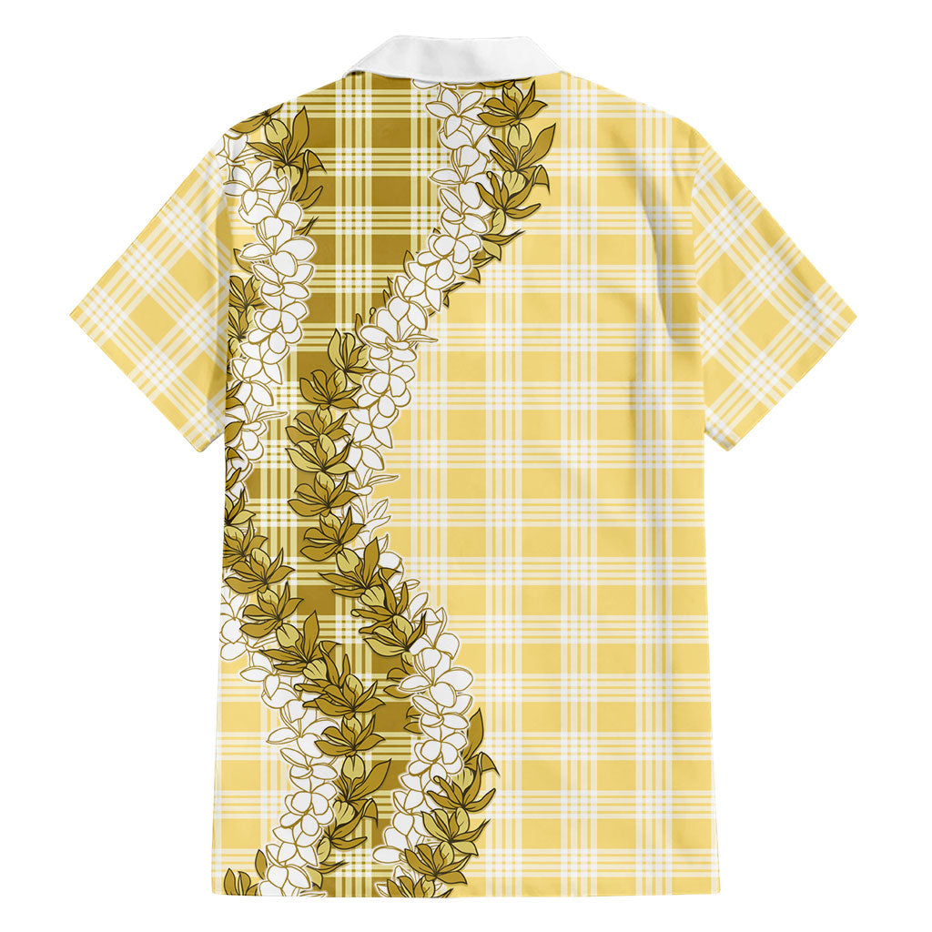 Yellow Hawaii Palaka Family Matching Summer Maxi Dress and Hawaiian Shirt Hawaiian Honohono Lei LT05 - Polynesian Pride