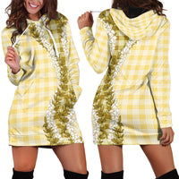 Yellow Hawaii Palaka Hoodie Dress Hawaiian Honohono Lei LT05 - Polynesian Pride