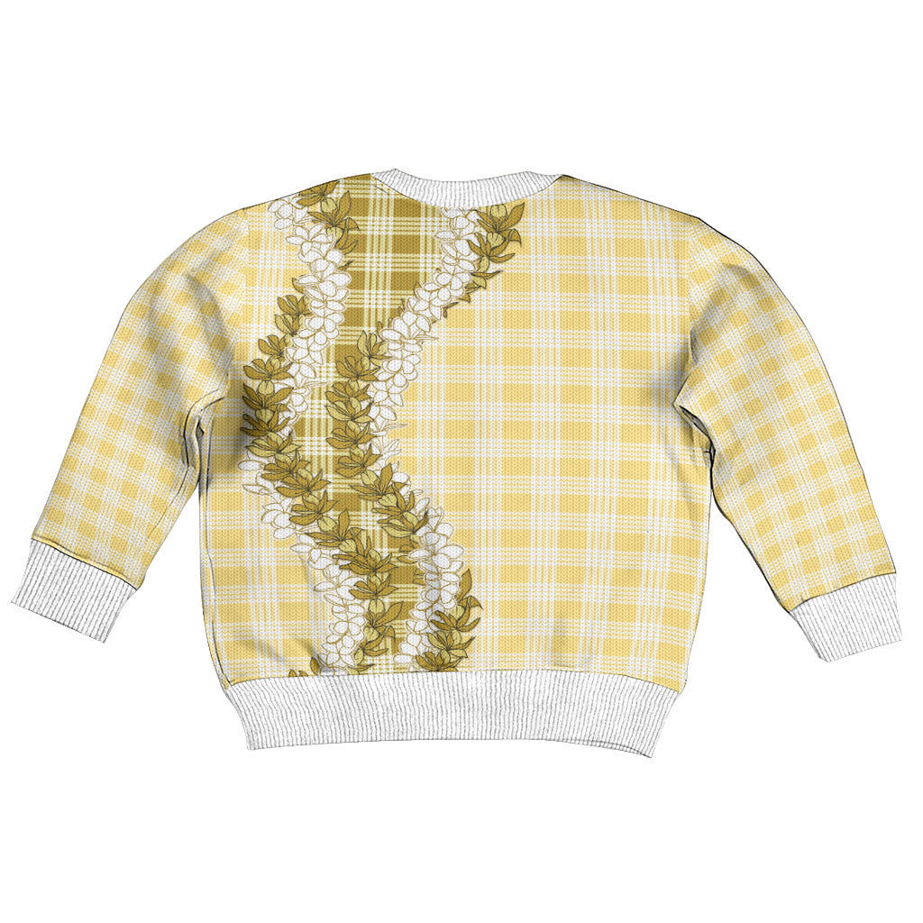 Yellow Hawaii Palaka Kid Ugly Christmas Sweater Hawaiian Honohono Lei LT05 - Polynesian Pride