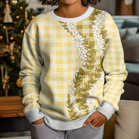 Yellow Hawaii Palaka Kid Ugly Christmas Sweater Hawaiian Honohono Lei LT05 - Polynesian Pride