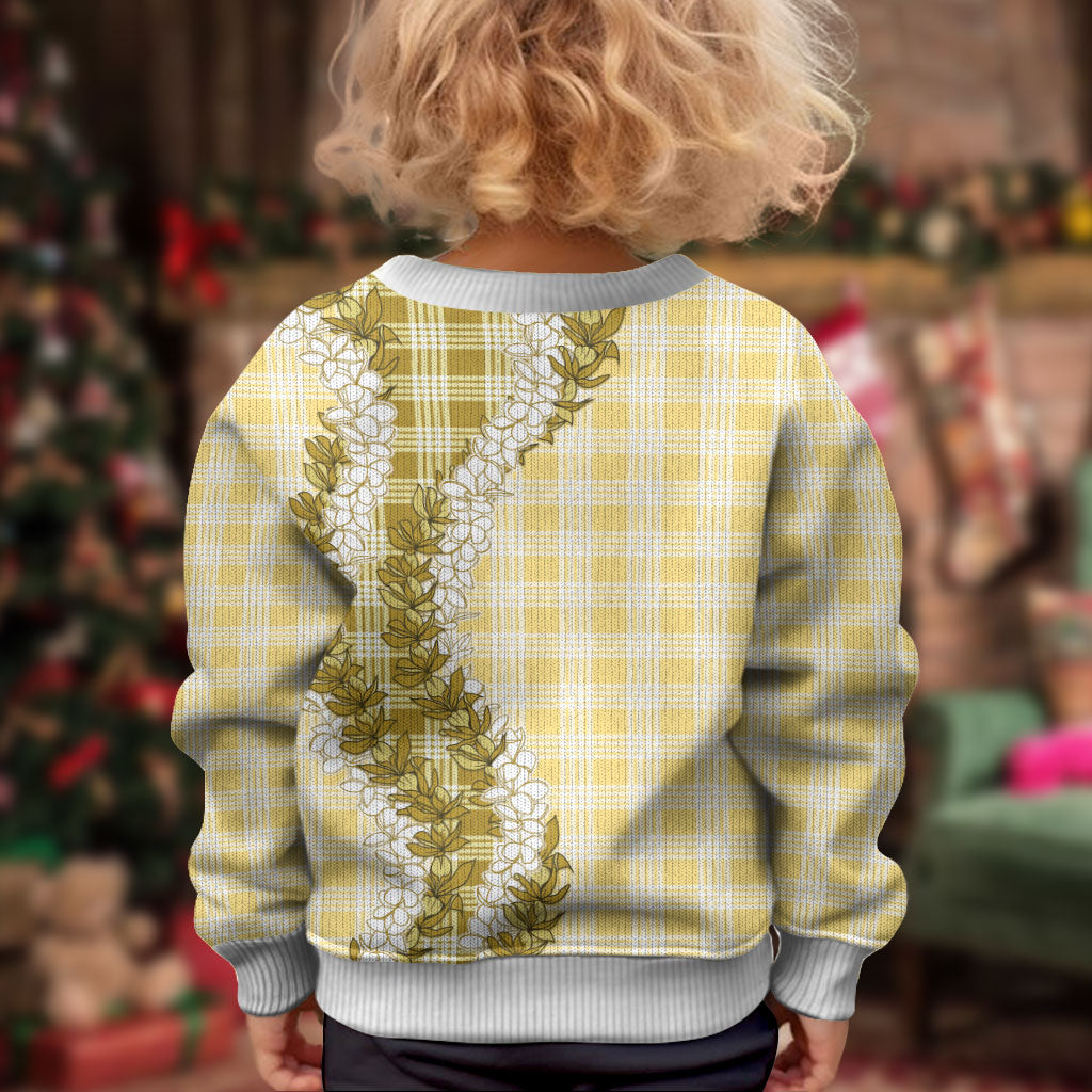 Yellow Hawaii Palaka Kid Ugly Christmas Sweater Hawaiian Honohono Lei LT05 - Polynesian Pride