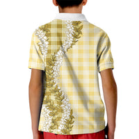 Yellow Hawaii Palaka Kid Polo Shirt Hawaiian Honohono Lei