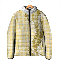 Yellow Hawaii Palaka Padded Jacket Hawaiian Honohono Lei