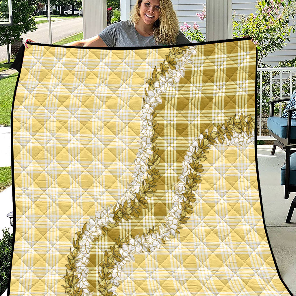 Yellow Hawaii Palaka Quilt Hawaiian Honohono Lei