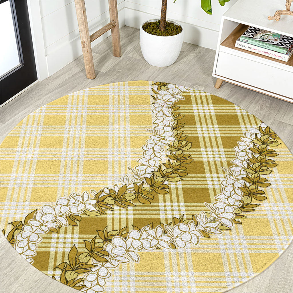 Yellow Hawaii Palaka Round Carpet Hawaiian Honohono Lei LT05 Yellow - Polynesian Pride