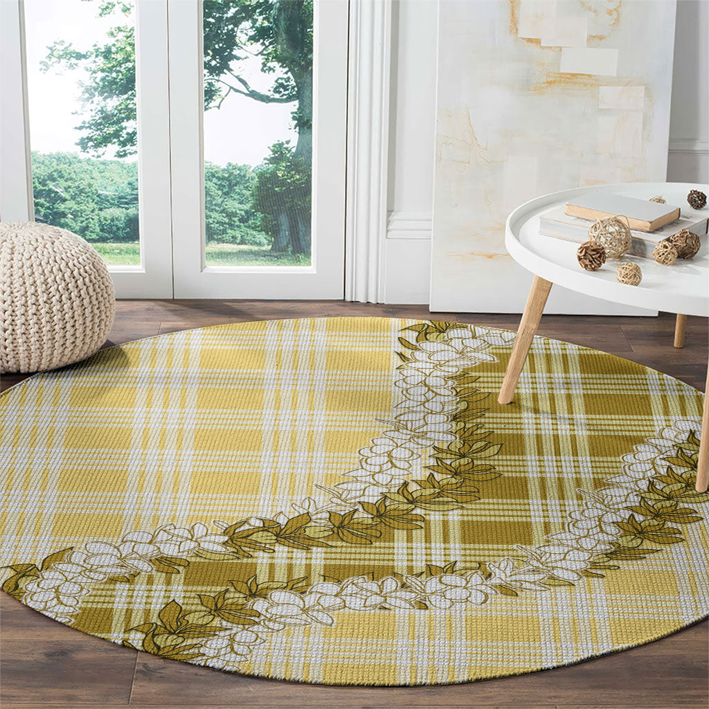 Yellow Hawaii Palaka Round Carpet Hawaiian Honohono Lei LT05 - Polynesian Pride