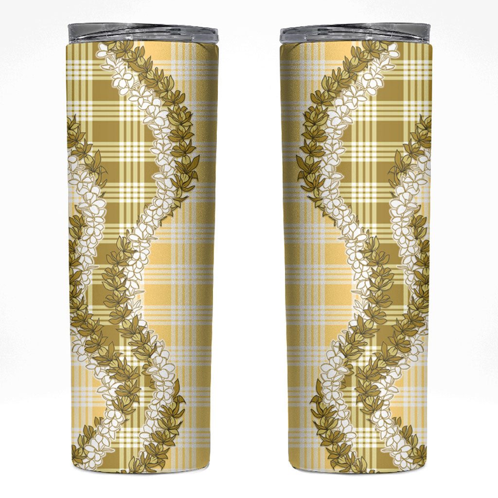 Yellow Hawaii Palaka Skinny Tumbler Hawaiian Honohono Lei LT05 Yellow - Polynesian Pride