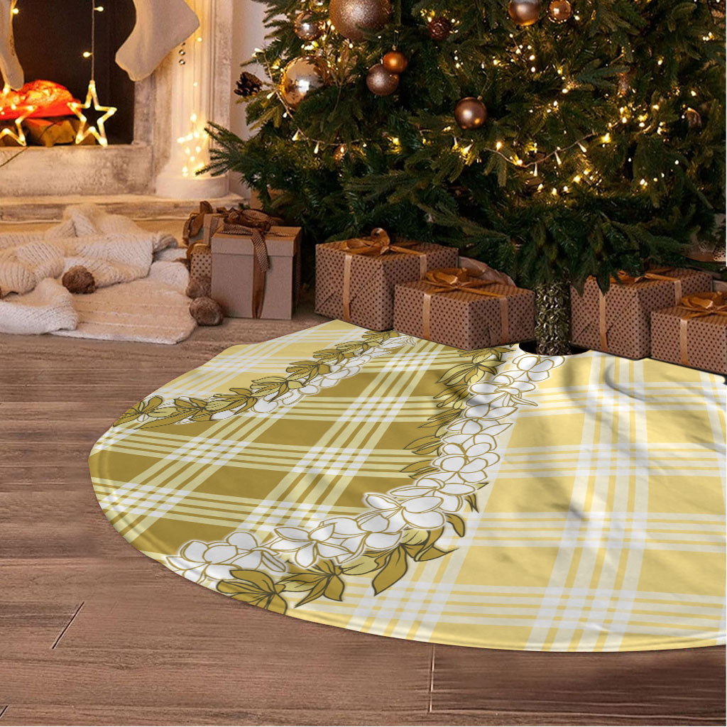 Yellow Hawaii Palaka Tree Skirt Hawaiian Honohono Lei LT05 - Polynesian Pride
