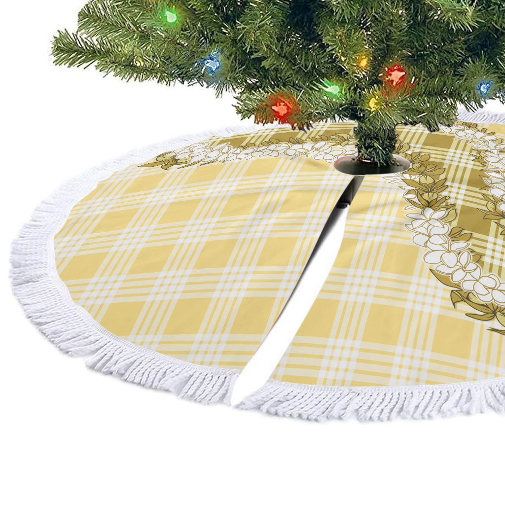 Yellow Hawaii Palaka Tree Skirt Hawaiian Honohono Lei LT05 - Polynesian Pride