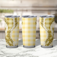 Yellow Hawaii Palaka Tumbler Cup Hawaiian Honohono Lei