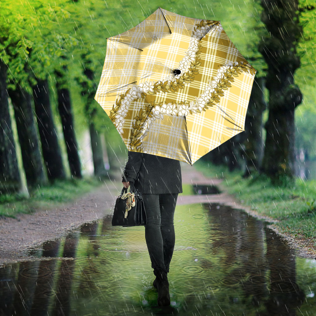 Yellow Hawaii Palaka Umbrella Hawaiian Honohono Lei