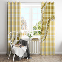 Yellow Hawaii Palaka Window Curtain Hawaiian Honohono Lei