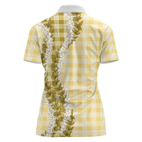Yellow Hawaii Palaka Women Polo Shirt Hawaiian Honohono Lei LT05 - Polynesian Pride