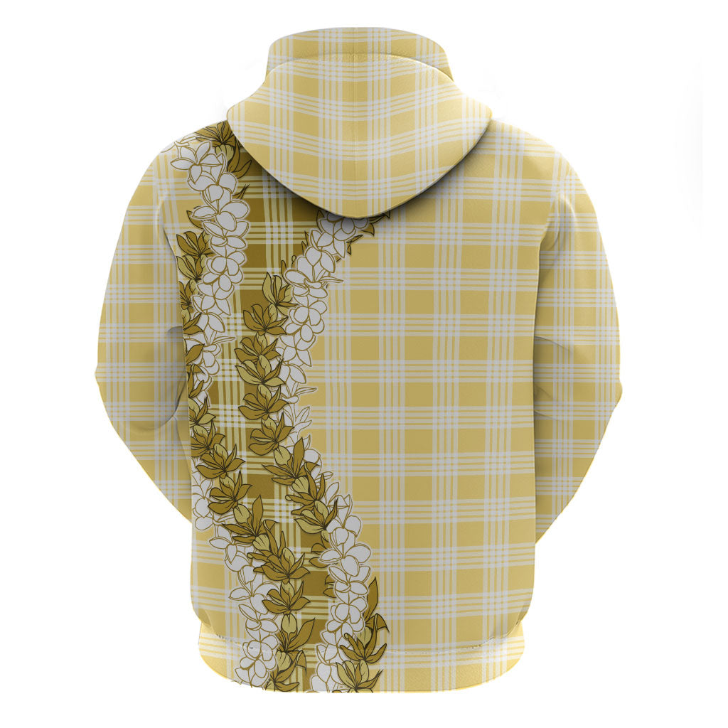 Yellow Hawaii Palaka Zip Hoodie Hawaiian Honohono Lei