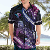 Hawaiian Monk Seal Hawaiian Shirt Kakau Tribal Pattern Violet Gradient LT05 - Polynesian Pride