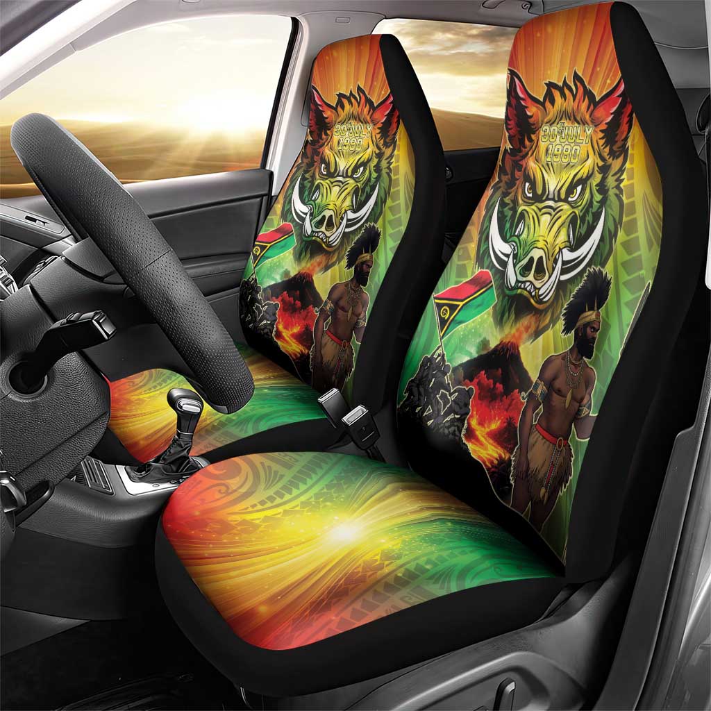 Vanuatu July 30th 1980 Car Seat Cover Happy Independence Day - Polynesian Pride