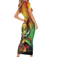 Vanuatu July 30th 1980 Short Sleeve Bodycon Dress Happy Independence Day - Polynesian Pride