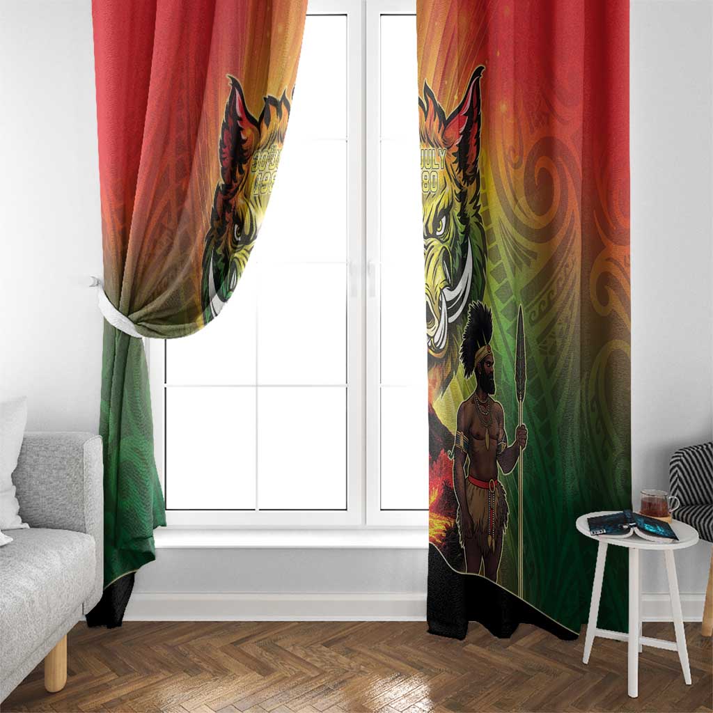 Vanuatu July 30th 1980 Window Curtain Happy Independence Day - Polynesian Pride