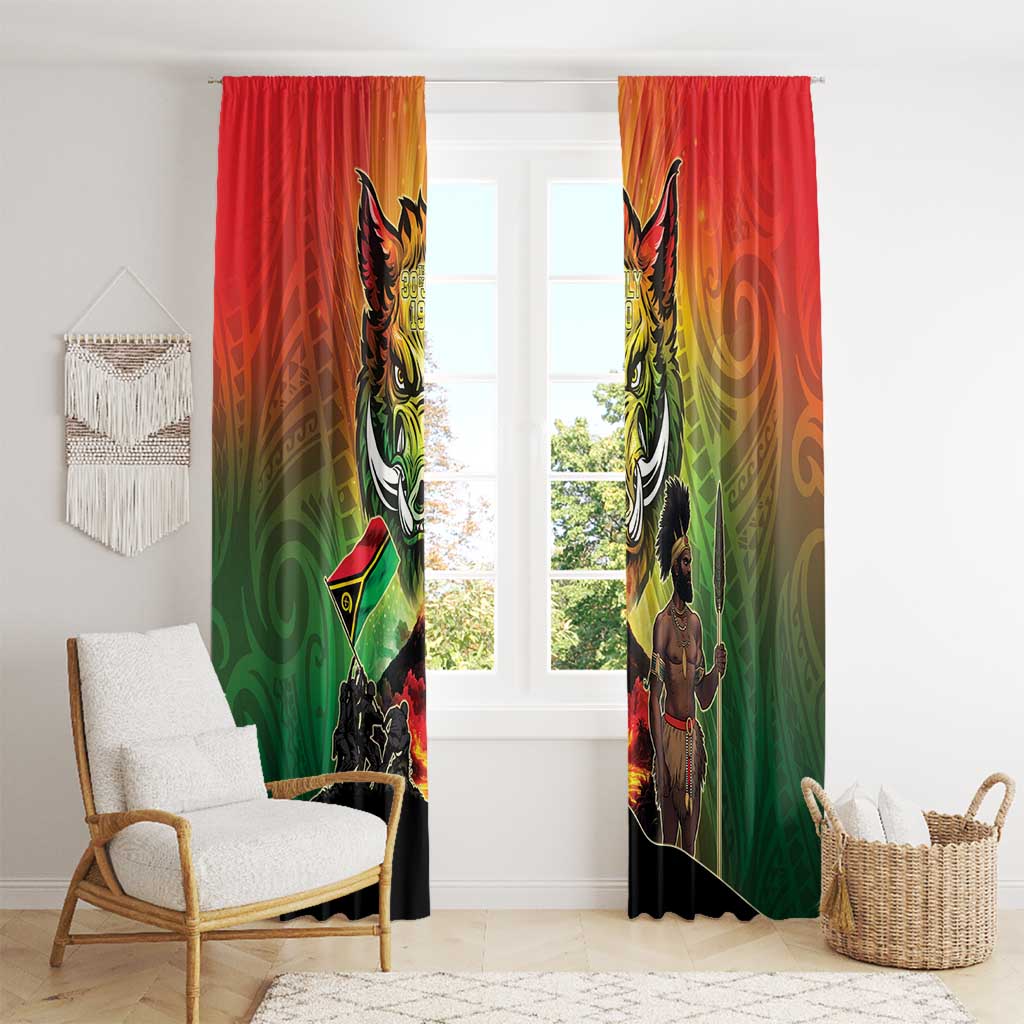 Vanuatu July 30th 1980 Window Curtain Happy Independence Day - Polynesian Pride