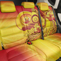 Vanuatu 45 Yia Indipendens Anivesari Back Car Seat Cover Tamtam Drum With Boar Tusk LT05 - Polynesian Pride