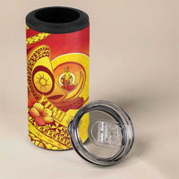 Vanuatu 45 Yia Indipendens Anivesari 4 in 1 Can Cooler Tumbler Tamtam Drum With Boar Tusk LT05 - Polynesian Pride