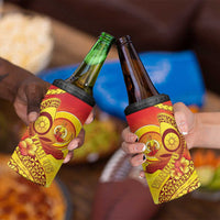Vanuatu 45 Yia Indipendens Anivesari 4 in 1 Can Cooler Tumbler Tamtam Drum With Boar Tusk LT05 - Polynesian Pride