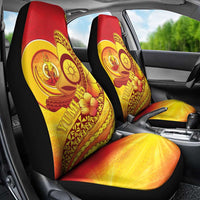 Vanuatu 45 Yia Indipendens Anivesari Car Seat Cover Tamtam Drum With Boar Tusk LT05 - Polynesian Pride
