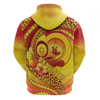 Vanuatu 45 Yia Indipendens Anivesari Hoodie Tamtam Drum With Boar Tusk LT05 - Polynesian Pride