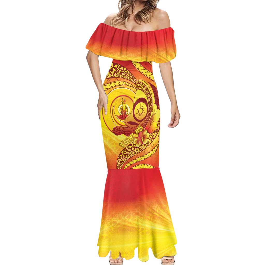 Vanuatu 45 Yia Indipendens Anivesari Mermaid Dress Tamtam Drum With Boar Tusk LT05 - Polynesian Pride
