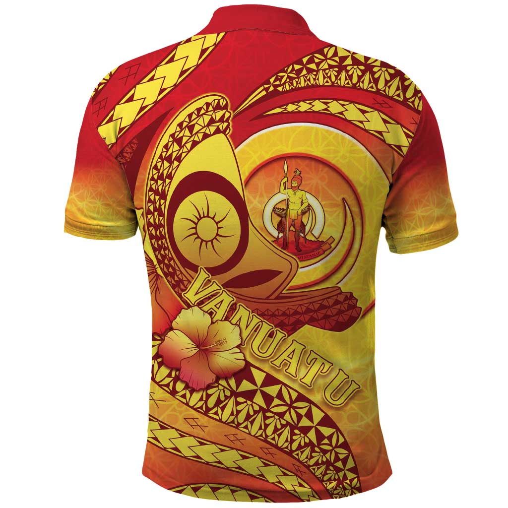 Vanuatu 45 Yia Indipendens Anivesari Polo Shirt Tamtam Drum With Boar Tusk LT05 - Polynesian Pride