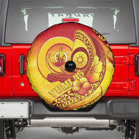 Vanuatu 45 Yia Indipendens Anivesari Spare Tire Cover Tamtam Drum With Boar Tusk LT05 - Polynesian Pride