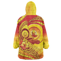 Vanuatu 45 Yia Indipendens Anivesari Wearable Blanket Hoodie Tamtam Drum With Boar Tusk LT05 - Polynesian Pride