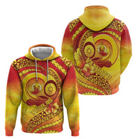 Vanuatu 45 Yia Indipendens Anivesari Zip Hoodie Tamtam Drum With Boar Tusk LT05 - Polynesian Pride