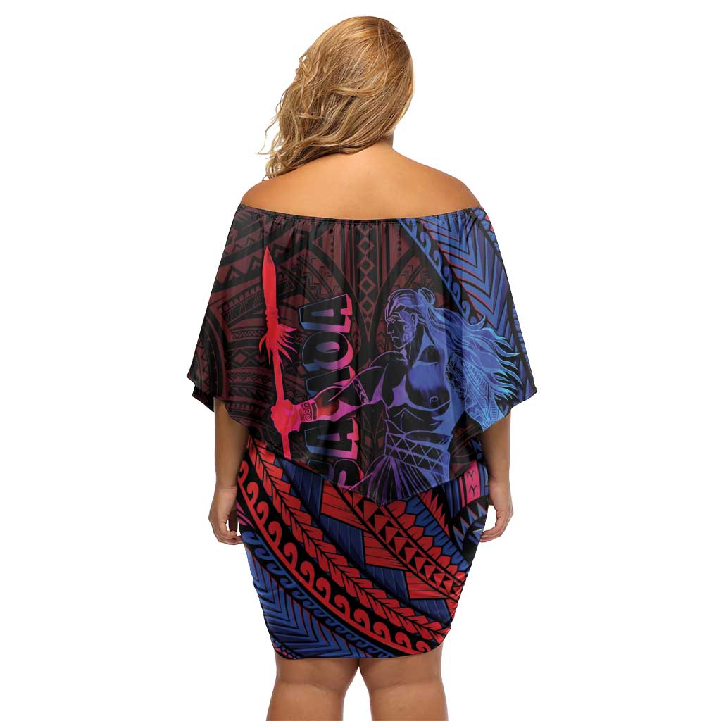 Samoan Pride Family Matching Off Shoulder Short Dress and Hawaiian Shirt The Tui Manua LT05 - Polynesian Pride