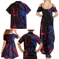 Samoan Pride Family Matching Summer Maxi Dress and Hawaiian Shirt The Tui Manua LT05 - Polynesian Pride