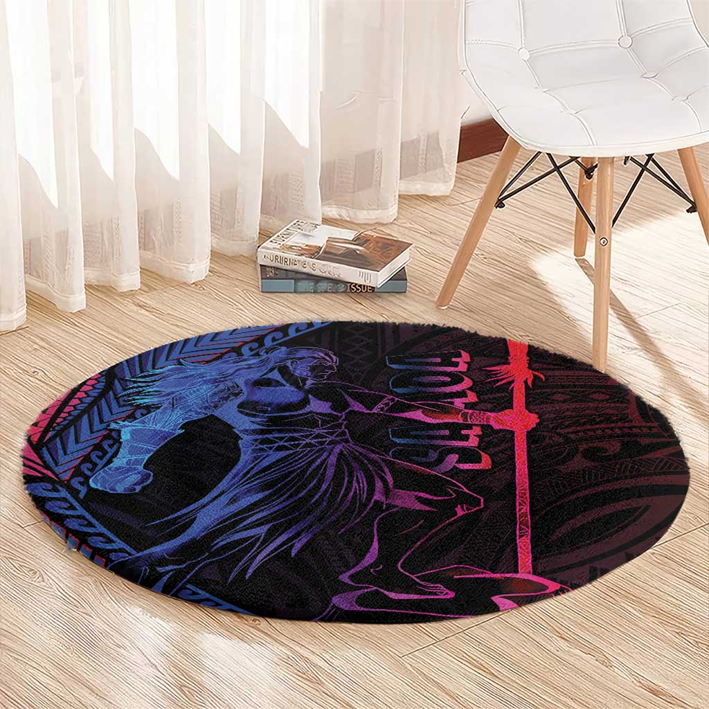 Samoan Pride Round Carpet The Tui Manua - Polynesian Pride