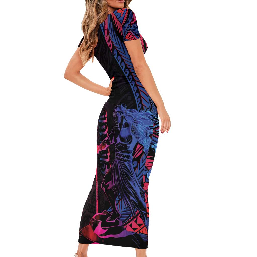 Samoan Pride Short Sleeve Bodycon Dress The Tui Manua - Polynesian Pride