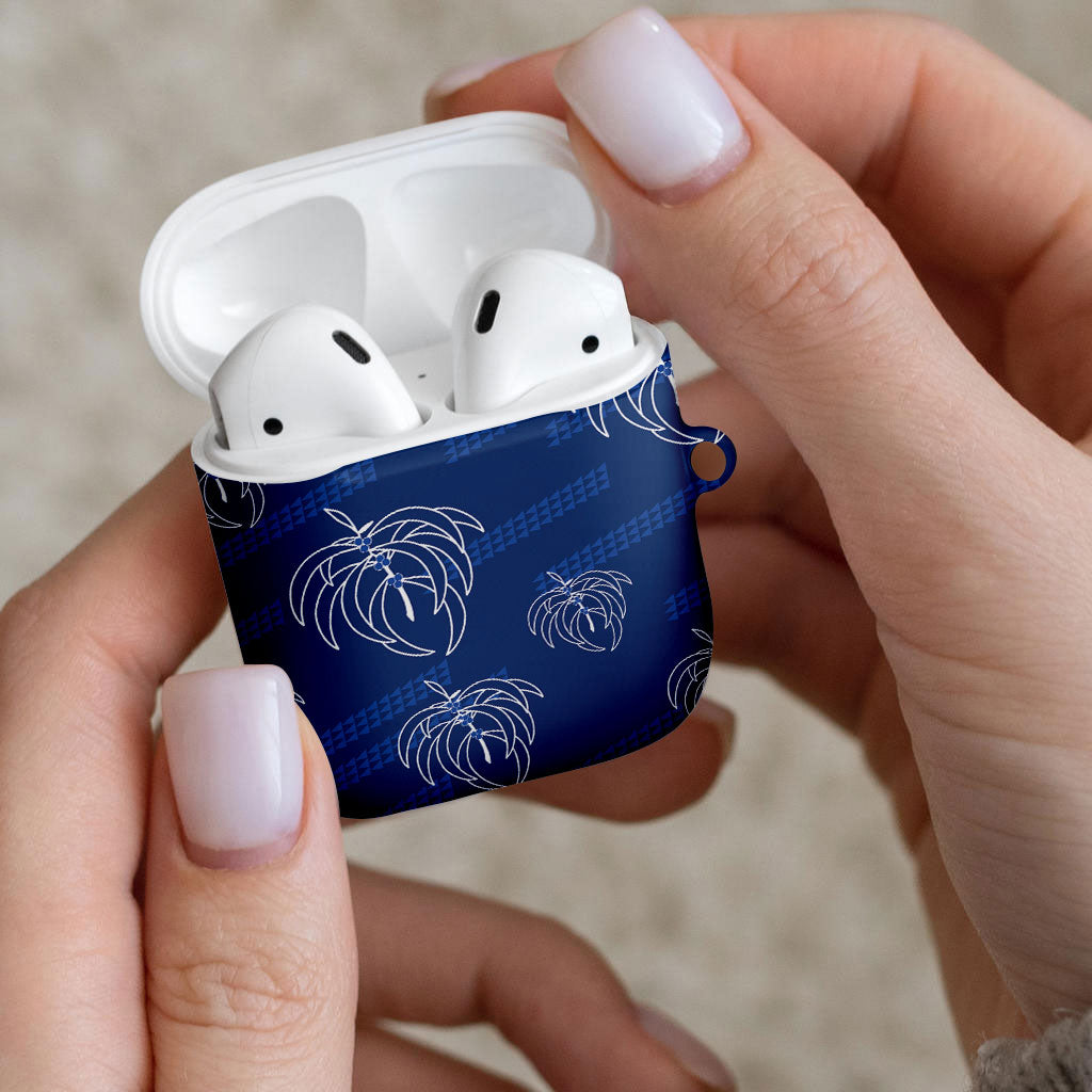 Aloha Hawaii Acacia Koa Leaves AirPods Case Navy Kakau Tribal Pattern LT05 - Polynesian Pride