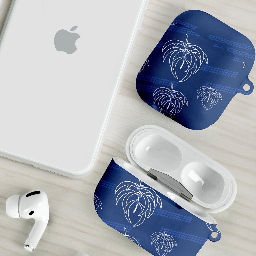 Aloha Hawaii Acacia Koa Leaves AirPods Case Navy Kakau Tribal Pattern LT05 - Polynesian Pride