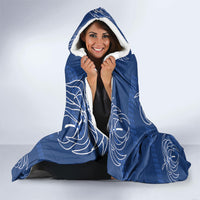 Aloha Hawaii Acacia Koa Leaves Hooded Blanket Navy Kakau Tribal Pattern LT05 - Polynesian Pride