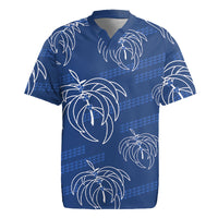 Aloha Hawaii Acacia Koa Leaves Rugby Jersey Navy Kakau Tribal Pattern LT05 Navy - Polynesian Pride
