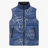 Aloha Hawaii Acacia Koa Leaves Sleeveless Puffer Jacket Navy Kakau Tribal Pattern LT05 Unisex Navy - Polynesian Pride