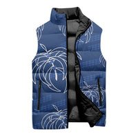 Aloha Hawaii Acacia Koa Leaves Sleeveless Puffer Jacket Navy Kakau Tribal Pattern LT05 - Polynesian Pride