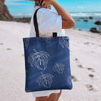 Aloha Hawaii Acacia Koa Leaves Tote Bag Navy Kakau Tribal Pattern LT05 - Polynesian Pride