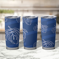 Aloha Hawaii Acacia Koa Leaves Tumbler Cup Navy Kakau Tribal Pattern LT05 - Polynesian Pride