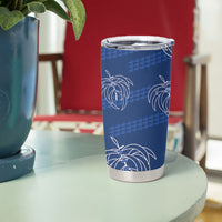 Aloha Hawaii Acacia Koa Leaves Tumbler Cup Navy Kakau Tribal Pattern LT05 - Polynesian Pride