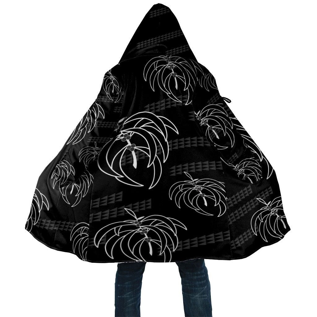 Aloha Hawaii Acacia Koa Leaves Cloak Black Kakau Tribal Pattern