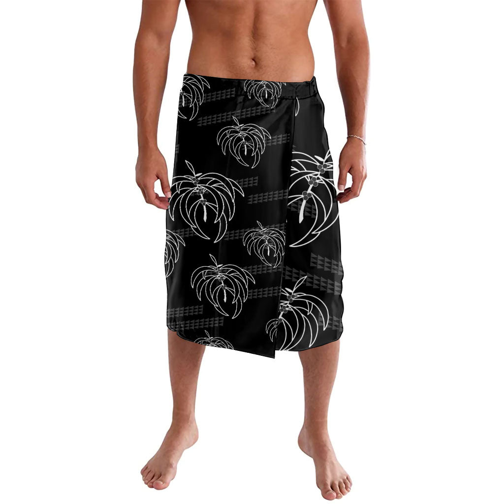 Aloha Hawaii Acacia Koa Leaves Lavalava Black Kakau Tribal Pattern