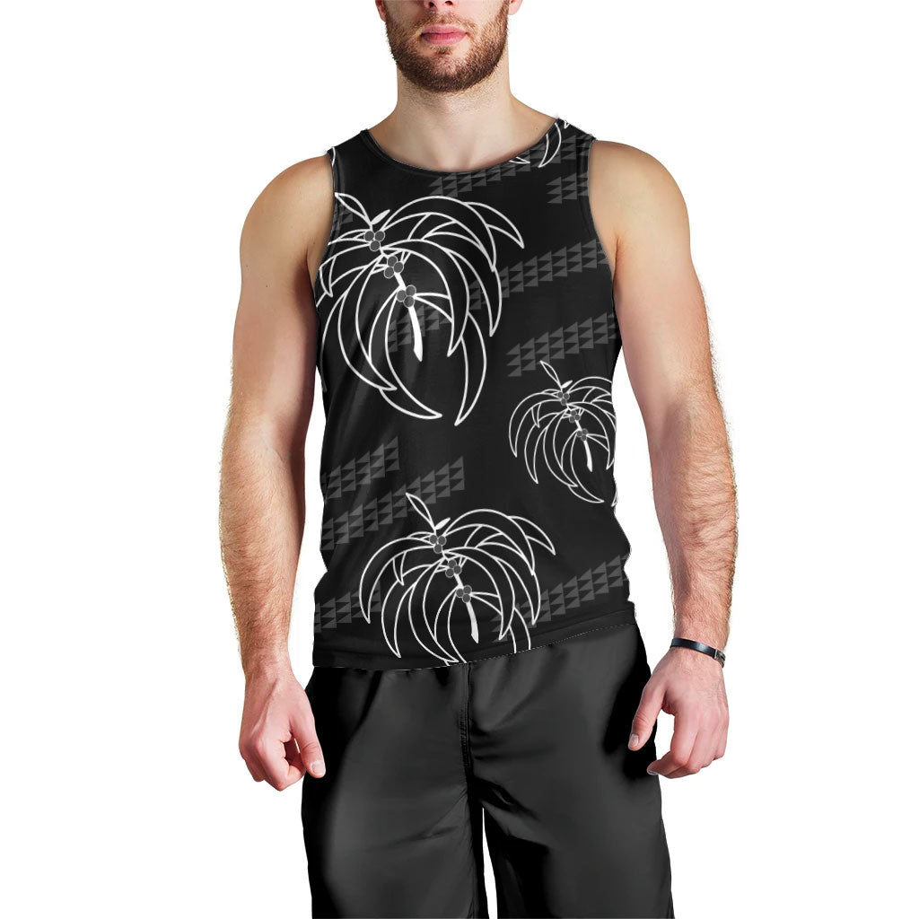 Aloha Hawaii Acacia Koa Leaves Men Tank Top Black Kakau Tribal Pattern LT05 - Polynesian Pride